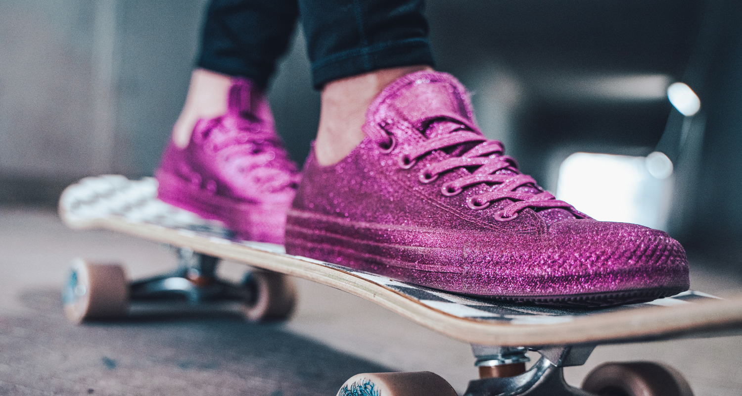 Basket rose paillette femme sales