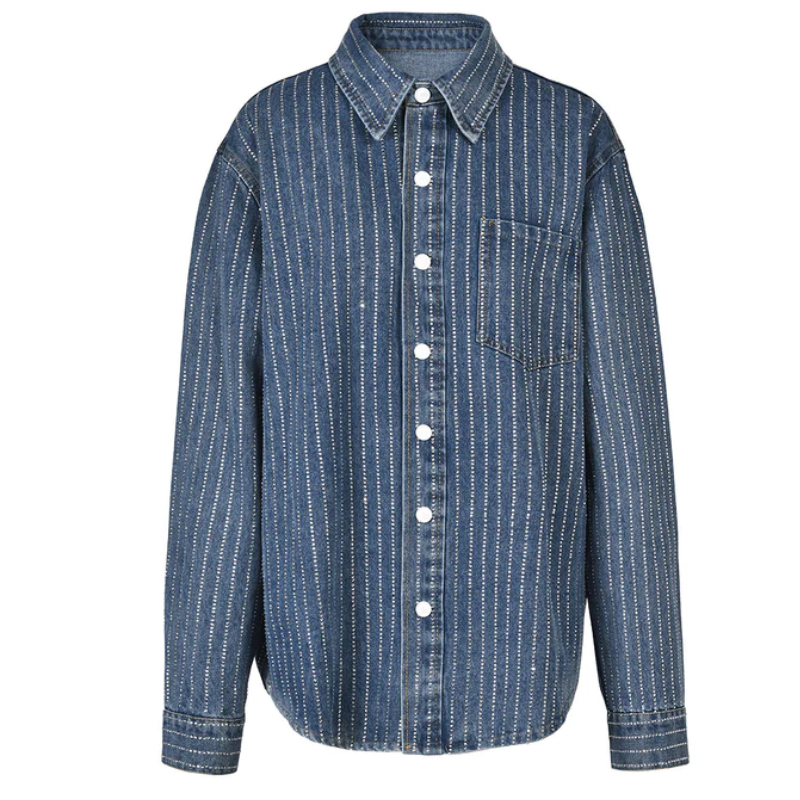 Chemise en Jean Avec Strass
