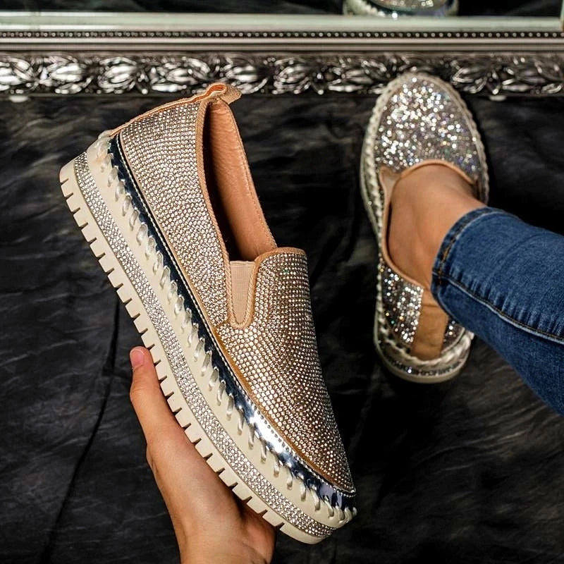 Basket Paillette Mocassin Femme