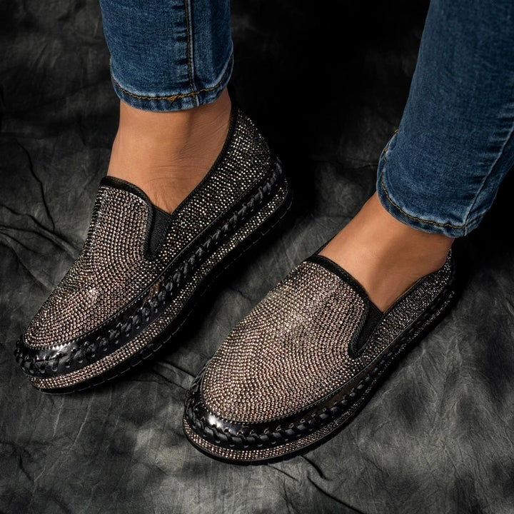 Basket Paillette Mocassin Femme noir