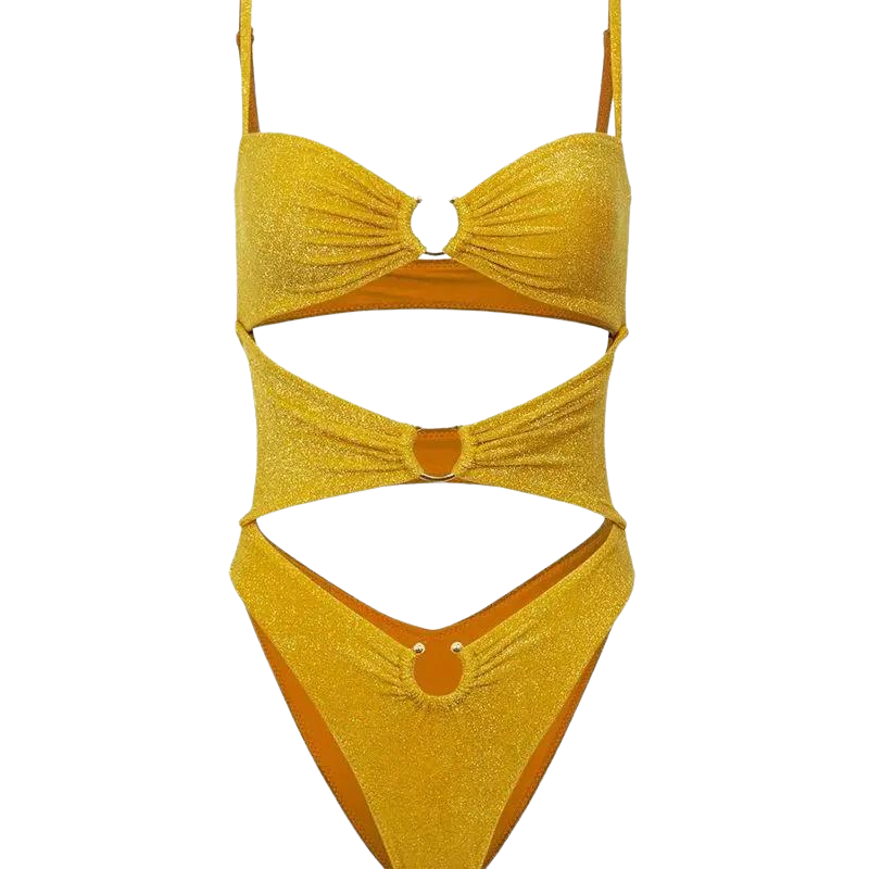Maillot de Bain Pailleté Doré