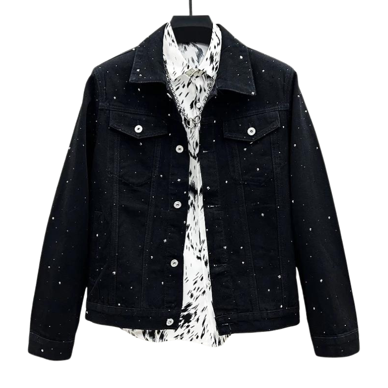 Veste noir en jean sale