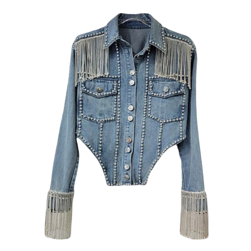 Chemise Jean Strass Femme