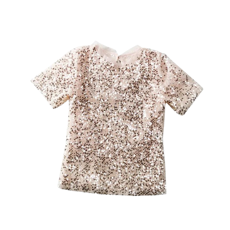 Top Paillette Léger Femme rose