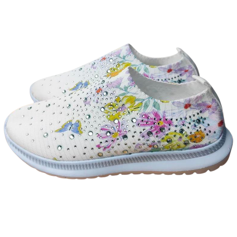 Basket Chaussette Strass Fleurs