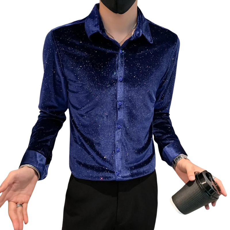 Chemise Homme Paillette Velours