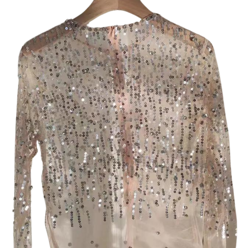 Chemisier Paillette Transparent Femme