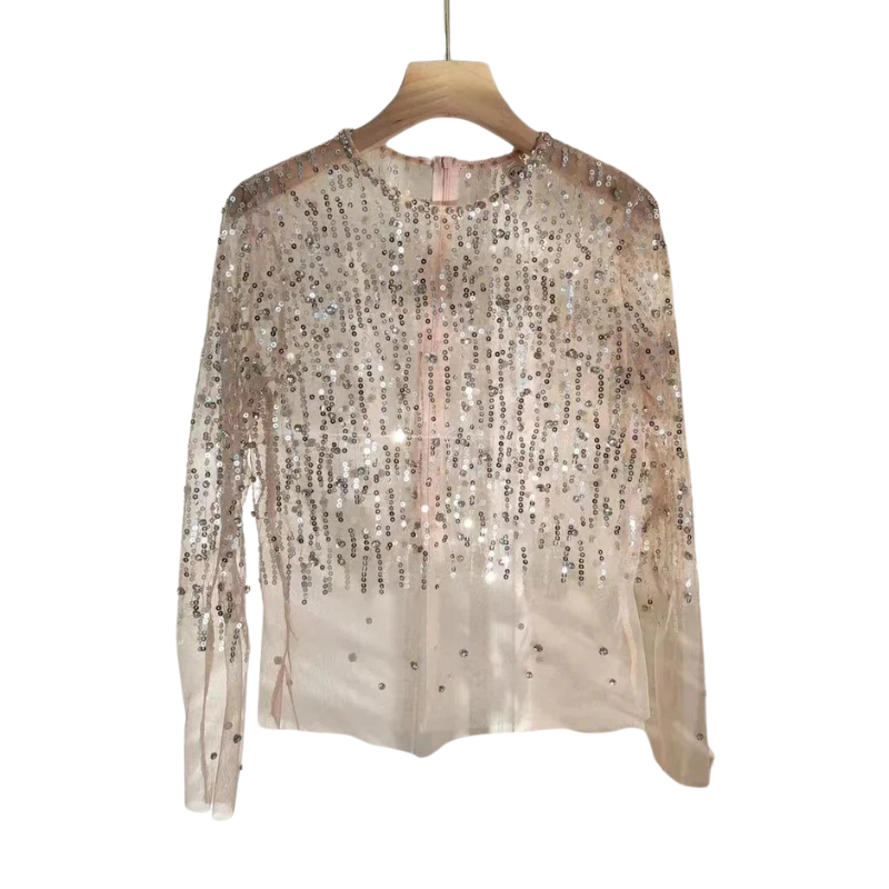 Chemisier Paillette Transparent Femme