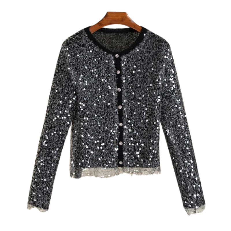 Gilet Paillette Tricot Femme