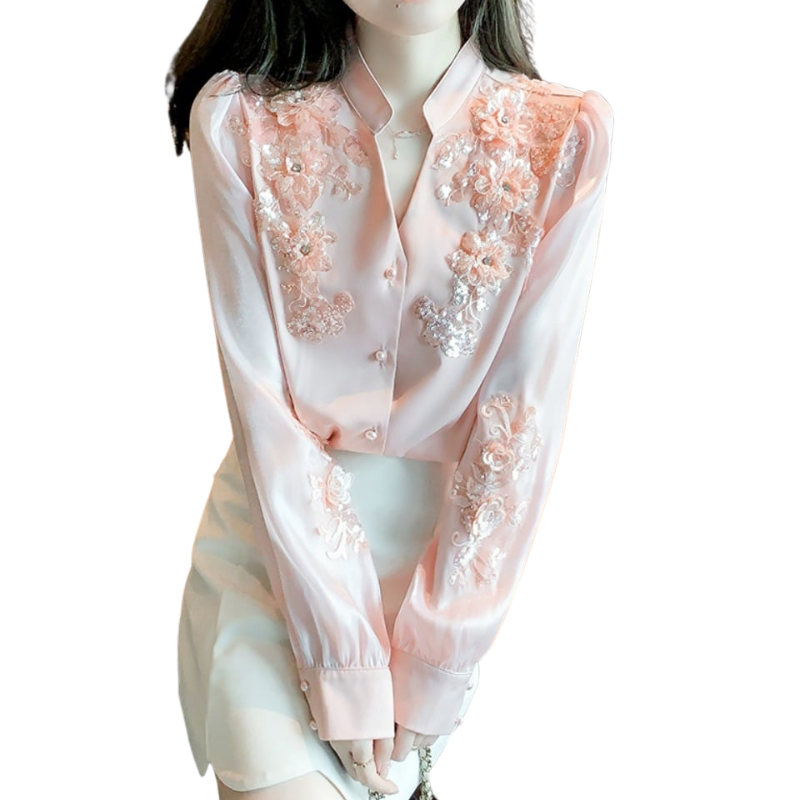 Chemise Paillette Femme Rose