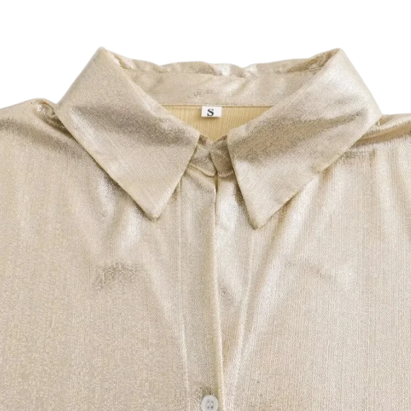 Chemise Paillette Beige Femme