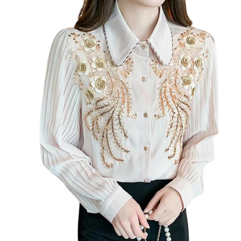 Chemise Paillette Femme Avec Fleurs