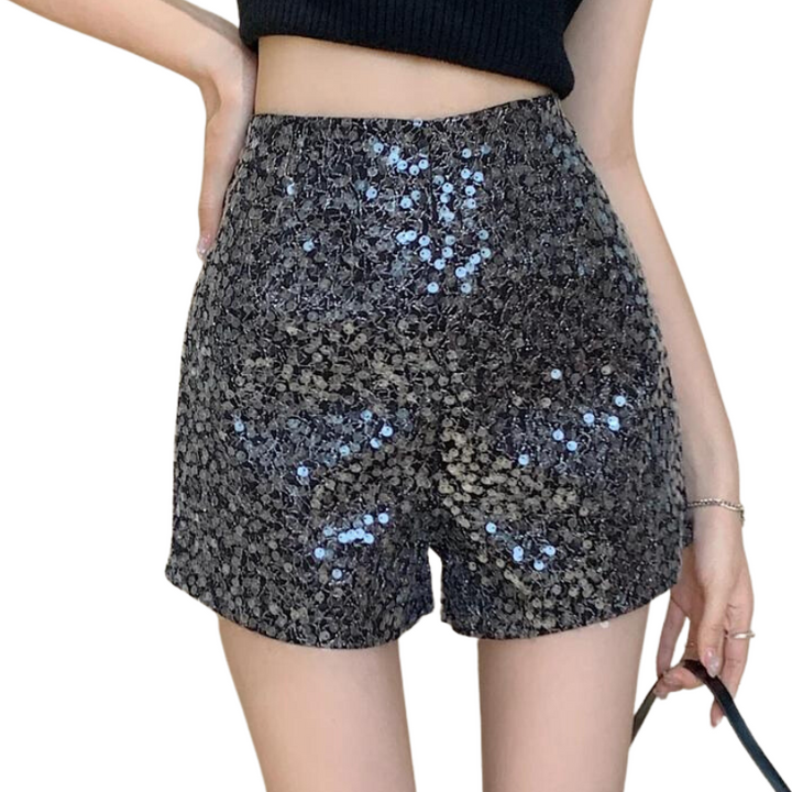 short paillette noir