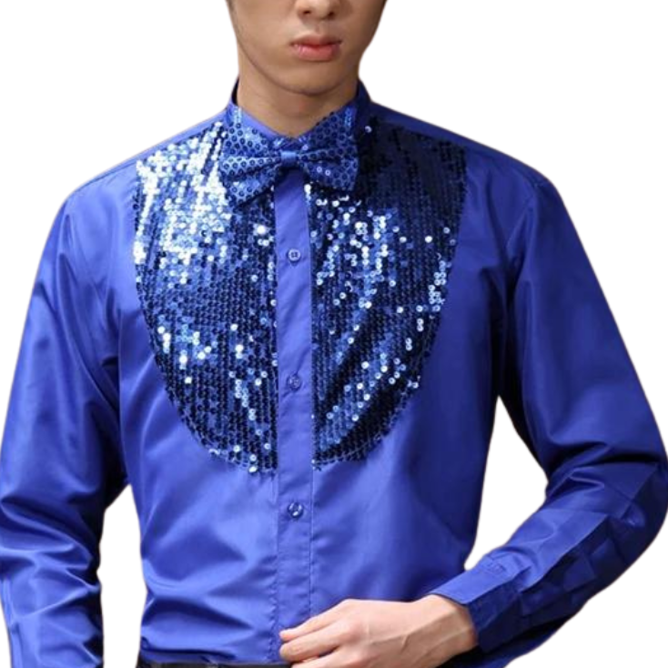 Chemise Bleu  Pailleté Homme