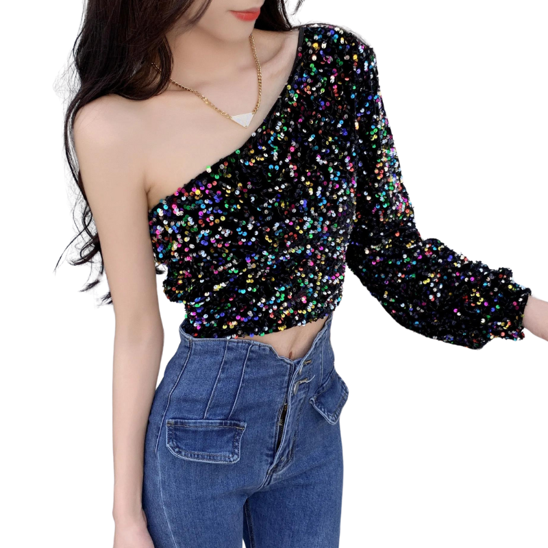 Top Paillette Une Manche