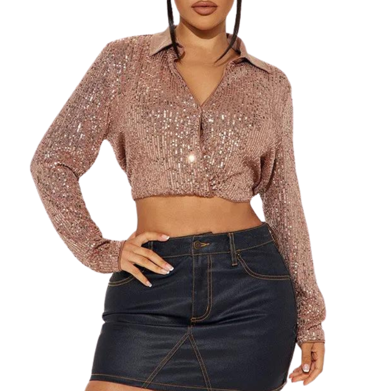 Croc Top Chemise Paillette champagne