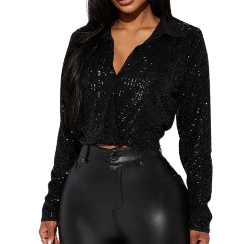 Croc Top Chemise Paillette noir