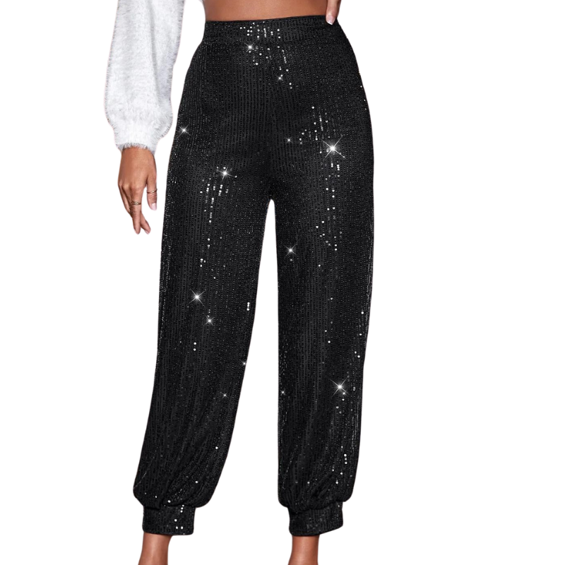 Pantalon Paillette Femme Noir
