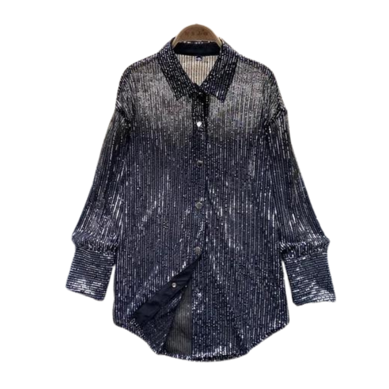 Chemise Transparente Paillette Pour Femme