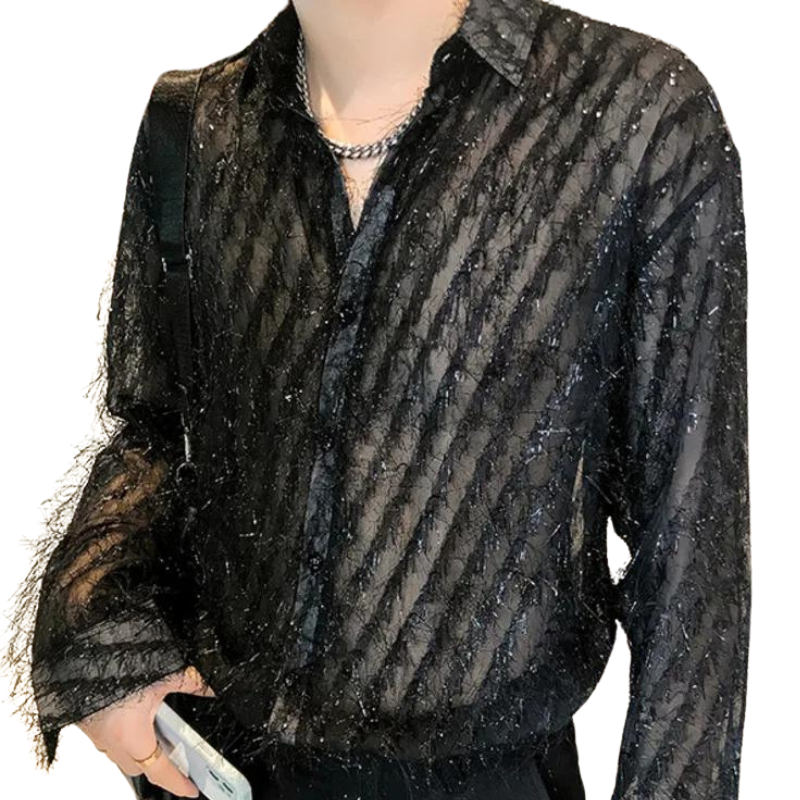 Chemise Epaisse Paillette Homme noire