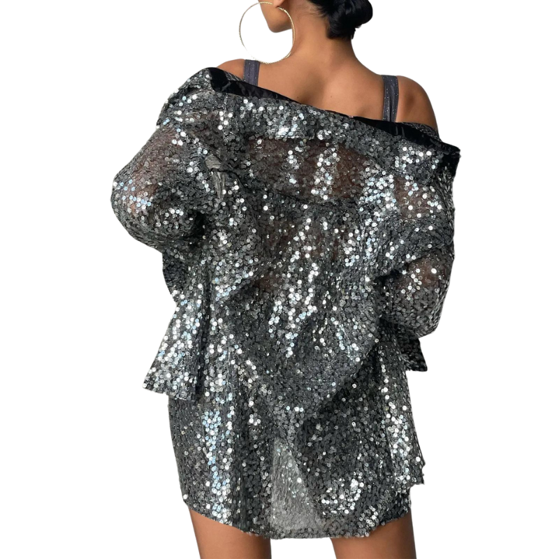 Chemise et Short Paillette Argenté