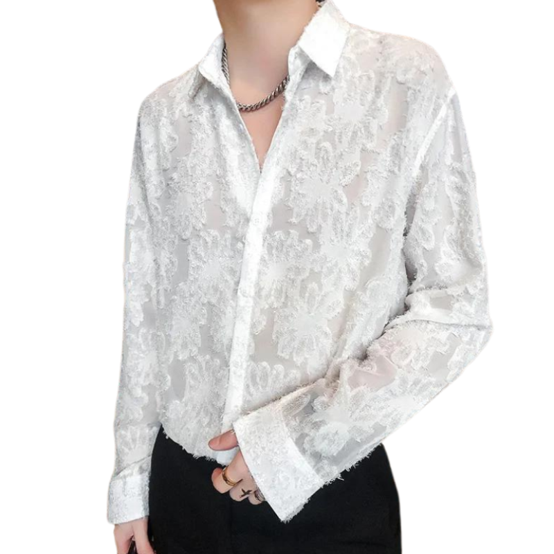 Chemise Epaisse Paillette Homme blanche