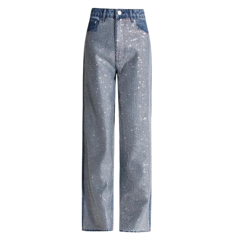 Jean Bleu Strass Sur Le Devant