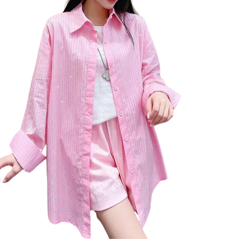 Chemise Strass Rose