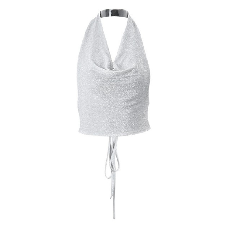 Haut Court Paillette Dos Dénudé