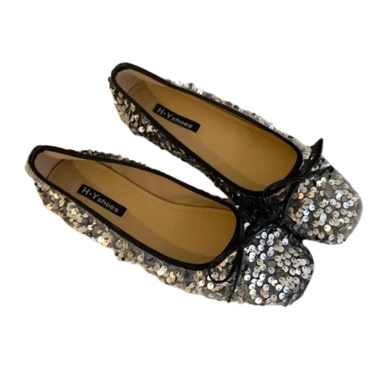 Chaussures De Soirée Femme Avec Paillettes - Sandales Fermées à Talon - Confortables Pour Danse - Strass Noir