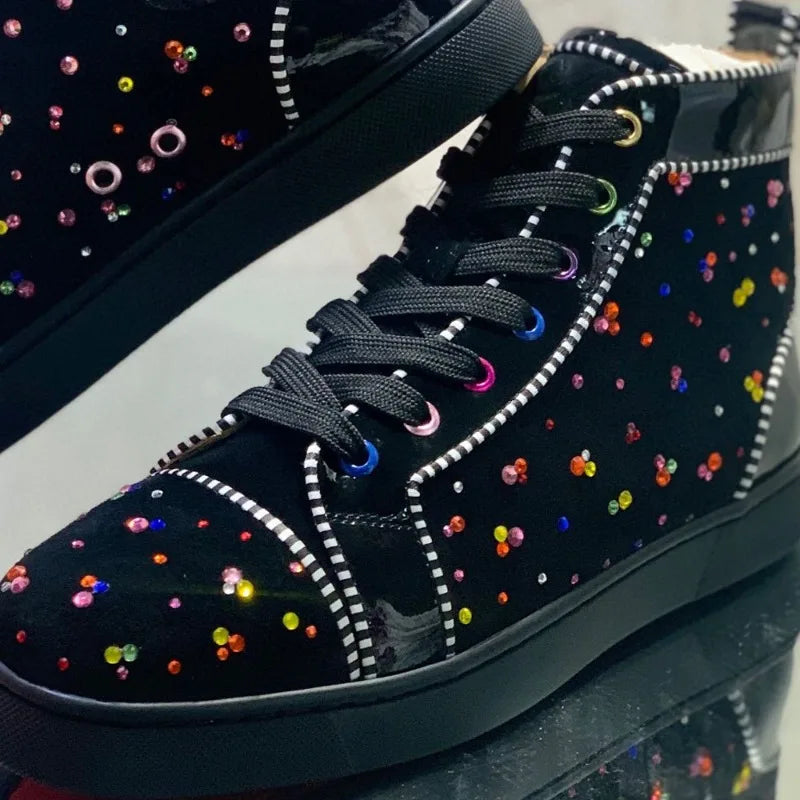 Chaussure Montante Noir Strass Coloré