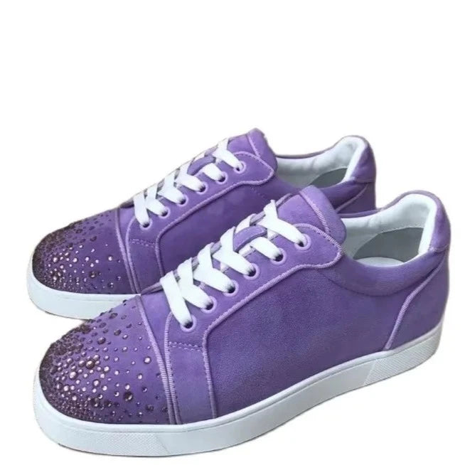 Basket Daim Violet Strass