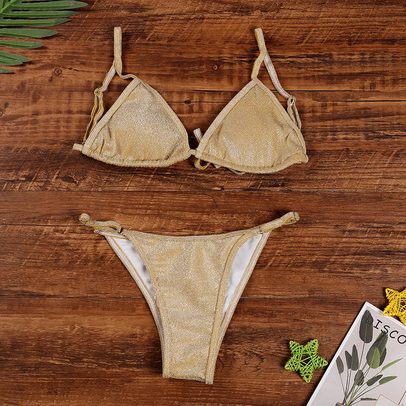 Bikini Doré Avec Paillettes