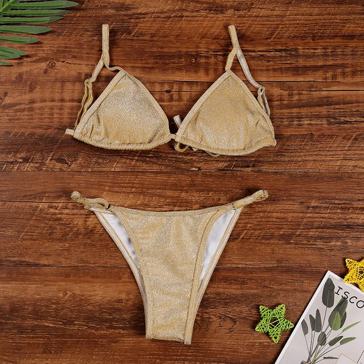 Bikini Doré Avec Paillettes