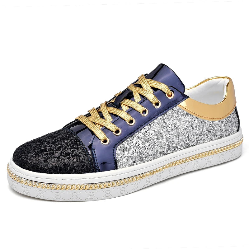 Sneaker Paillette Brillant Multicolore bleue