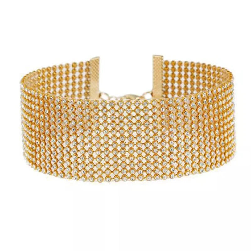 Collier Femme Strass Doré