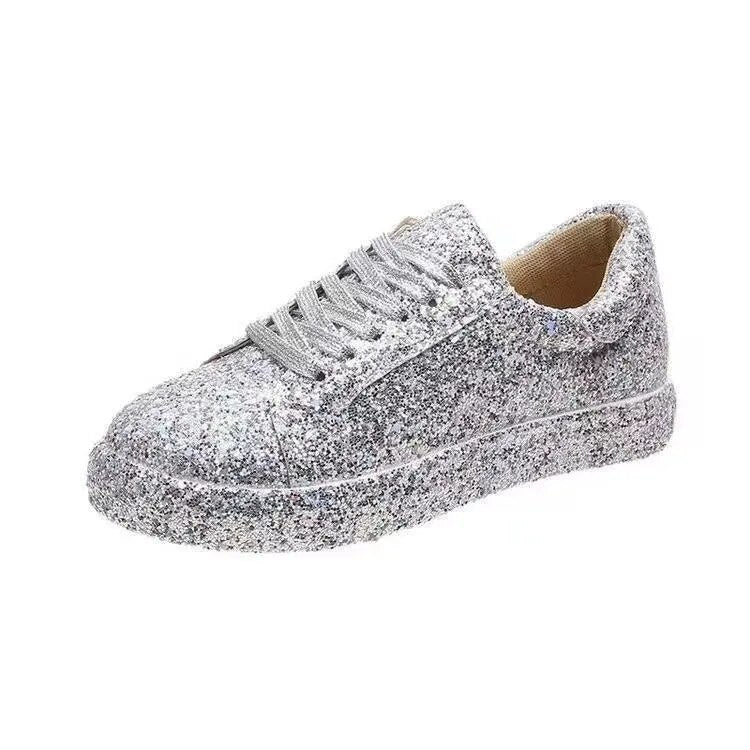 Baskets Blanc  Paillettes Femme