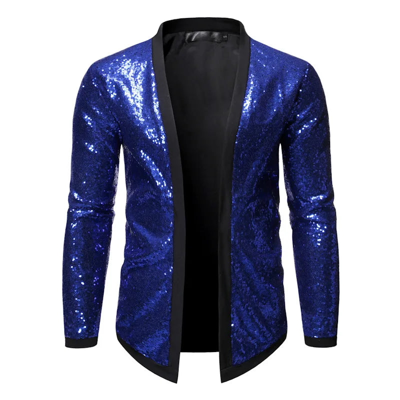 Veste Paillette Ouverte Homme bleu
