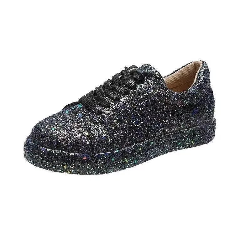 Baskets Noir Paillettes Femme