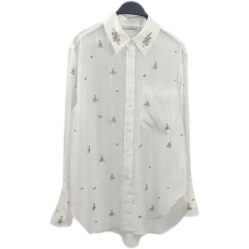 Chemise Strass Blanche