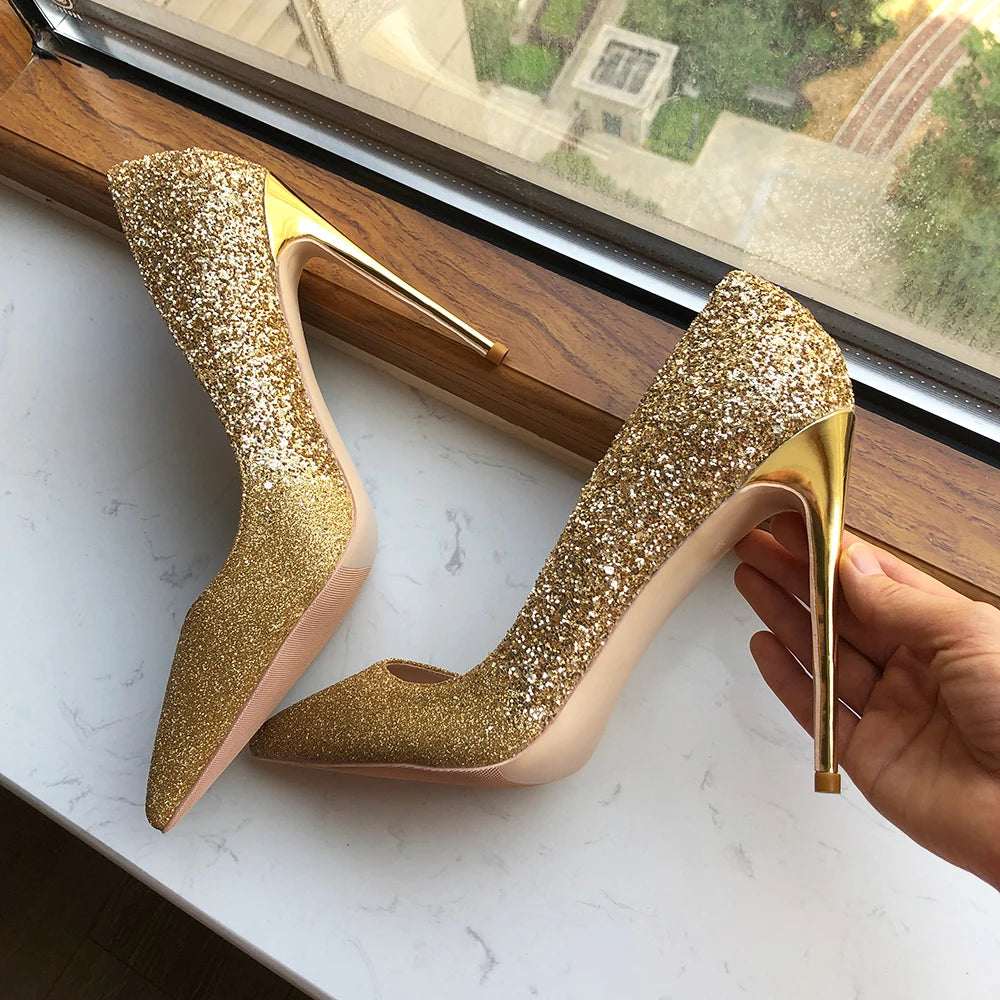 Escarpin Doré Paillette