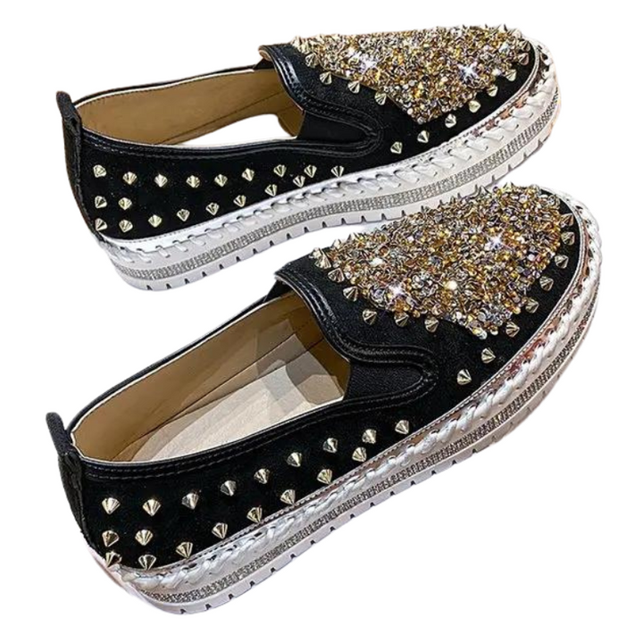 Basket Paillette Mocassin Femme noir
