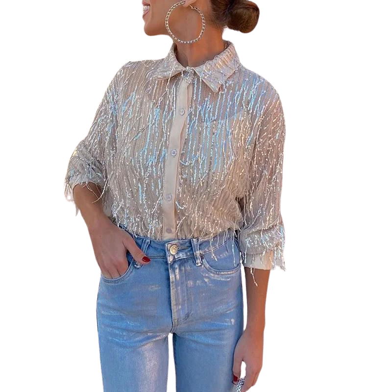 Chemise Paillette Avec Franges