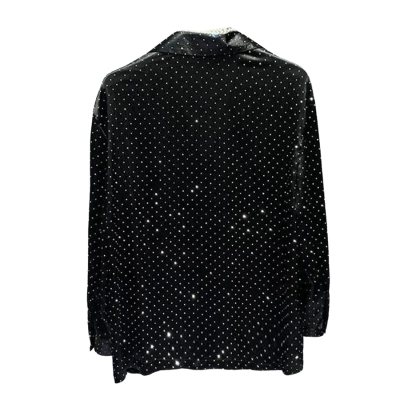 Chemise Noire Strass Homme Style Blazer