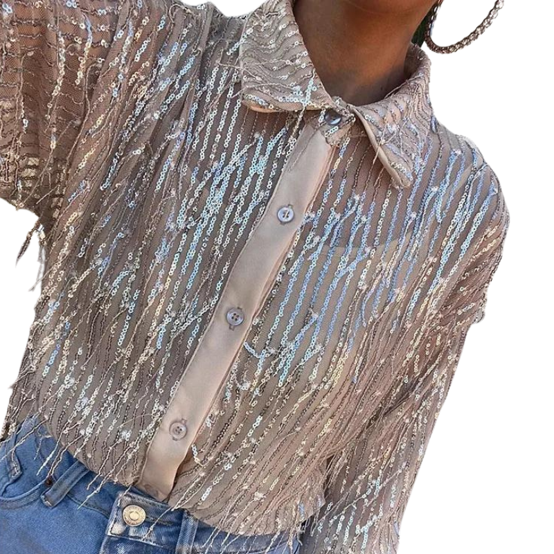 Chemise Paillette Avec Franges