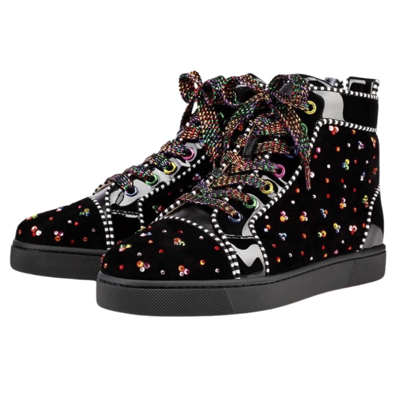 Chaussure Montante Noir Strass Coloré