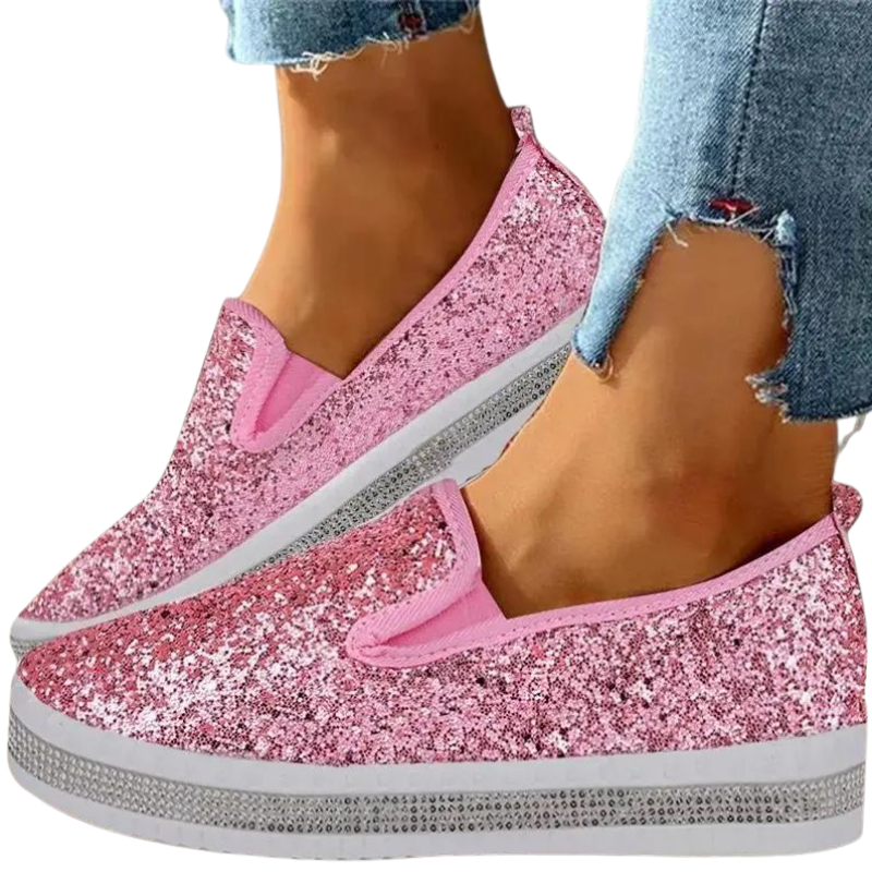 Chaussure Paillette à Enfiler Femme rose