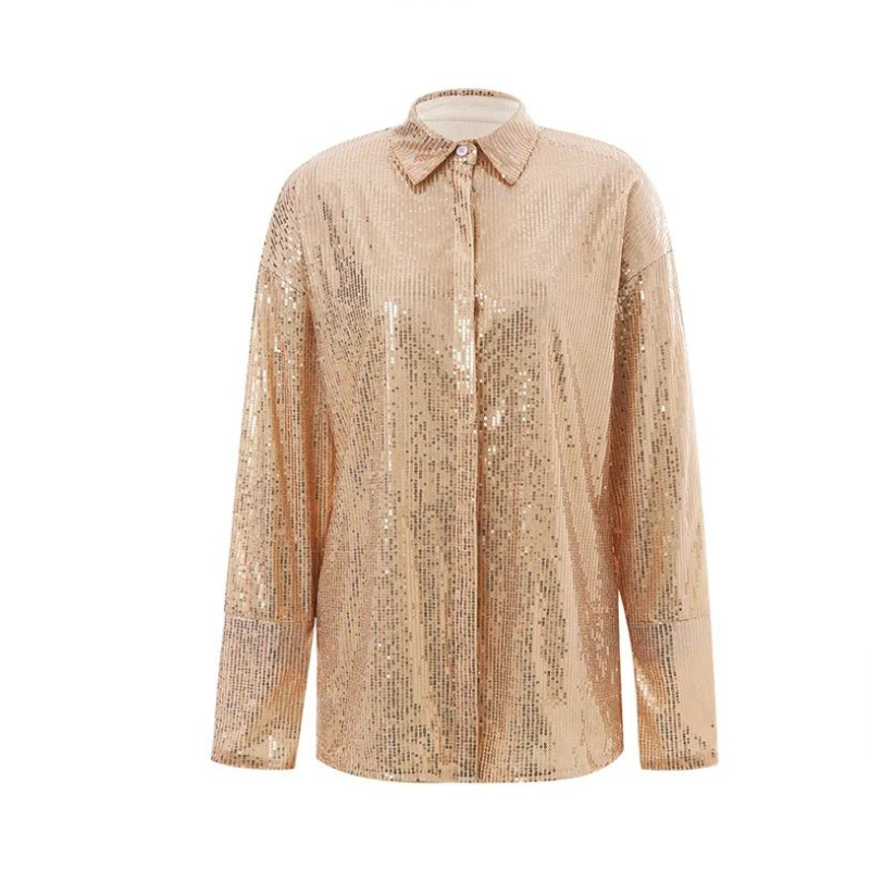 Chemise Champagne Soirée Paillette Femme