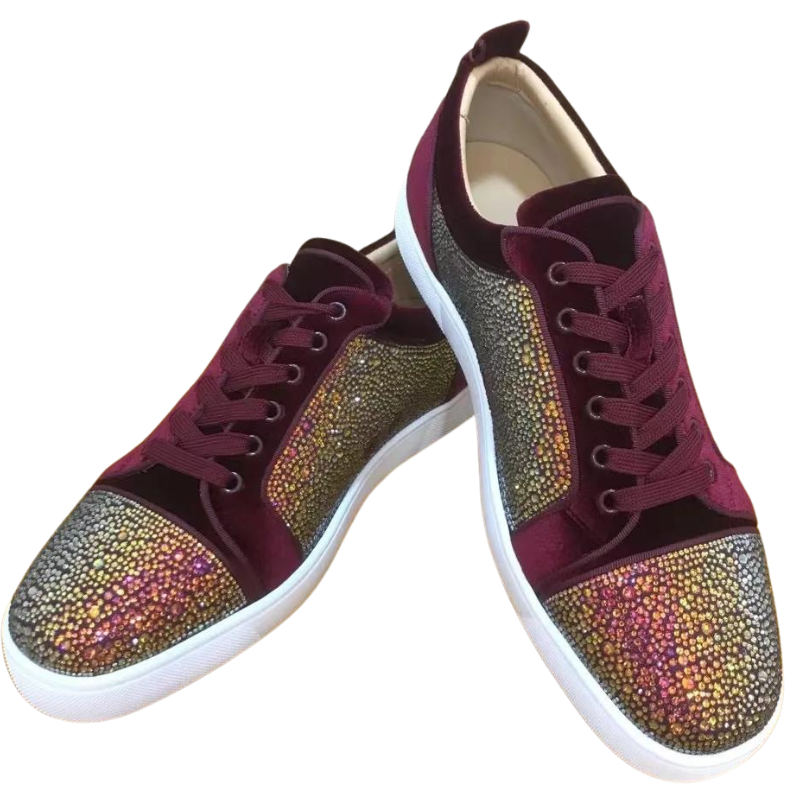 Chaussure Daim Bordeaux Strass