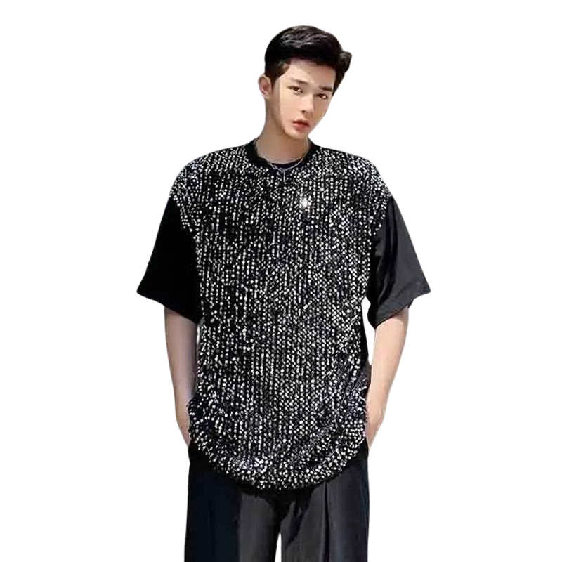 T shirt fashion homme strass